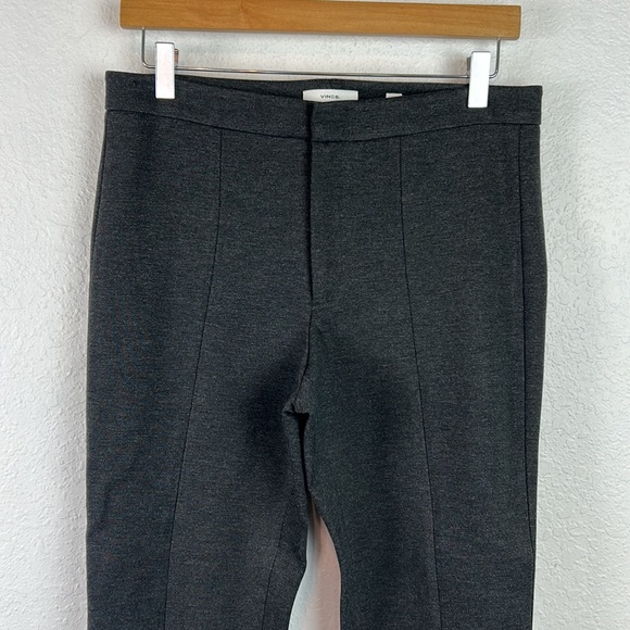 Vince Crop Stretch Knit Trousers in Charcoal Gray 10 - Picture 2 of 7